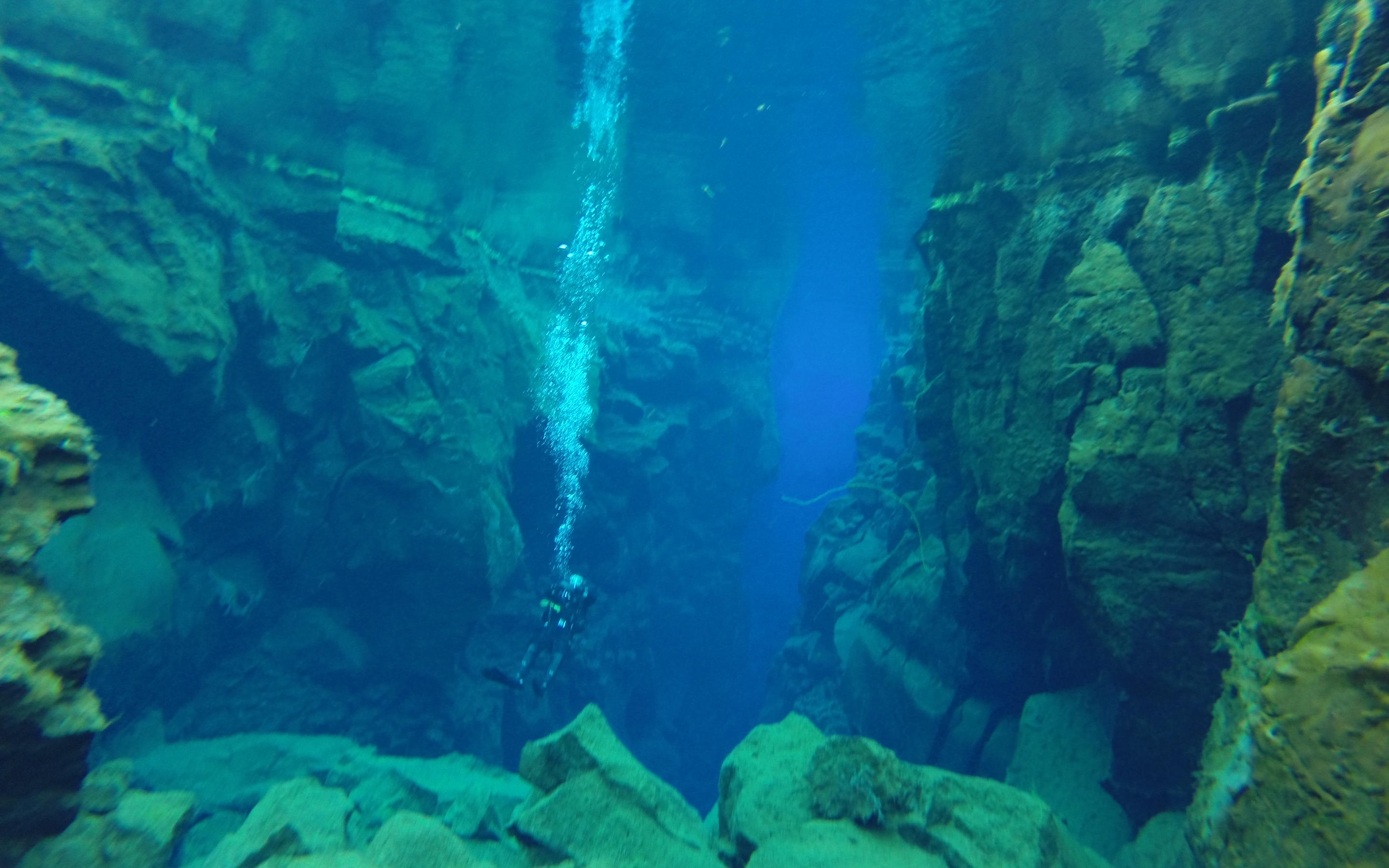 Diving in Silfra, Iceland