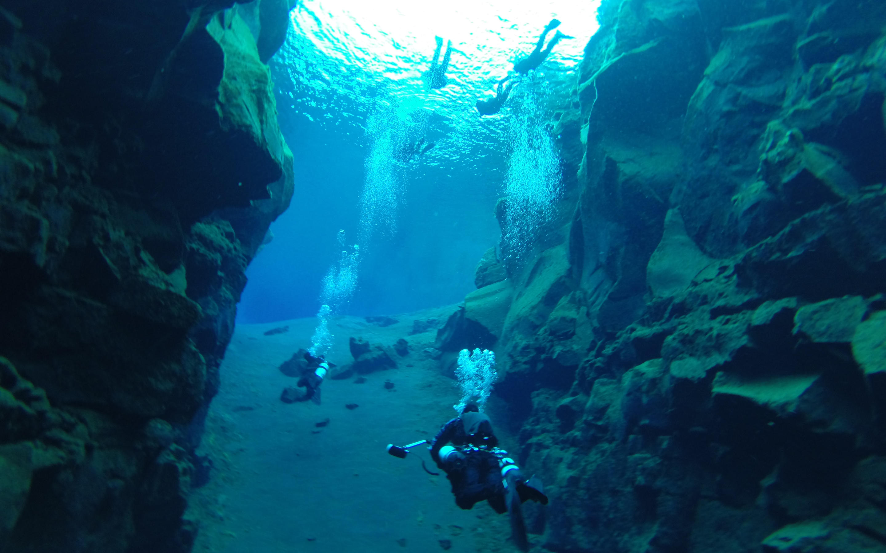 Diving in Silfra, Iceland