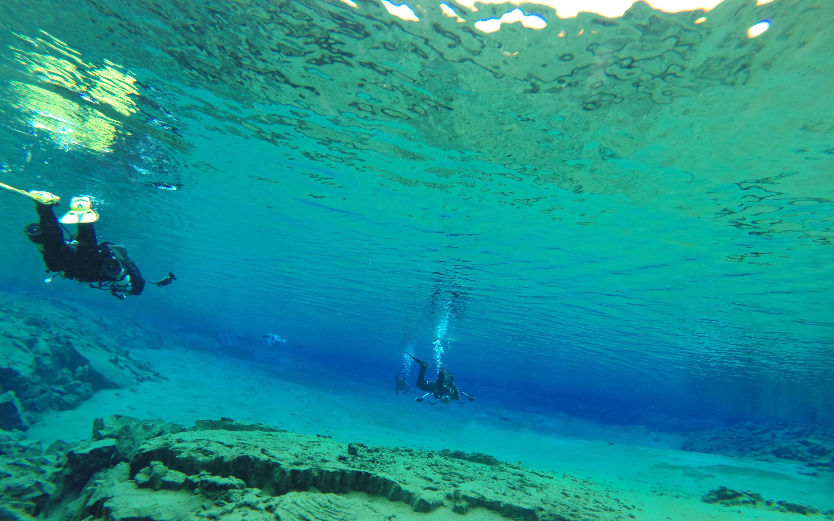 Diving in Silfra, Iceland