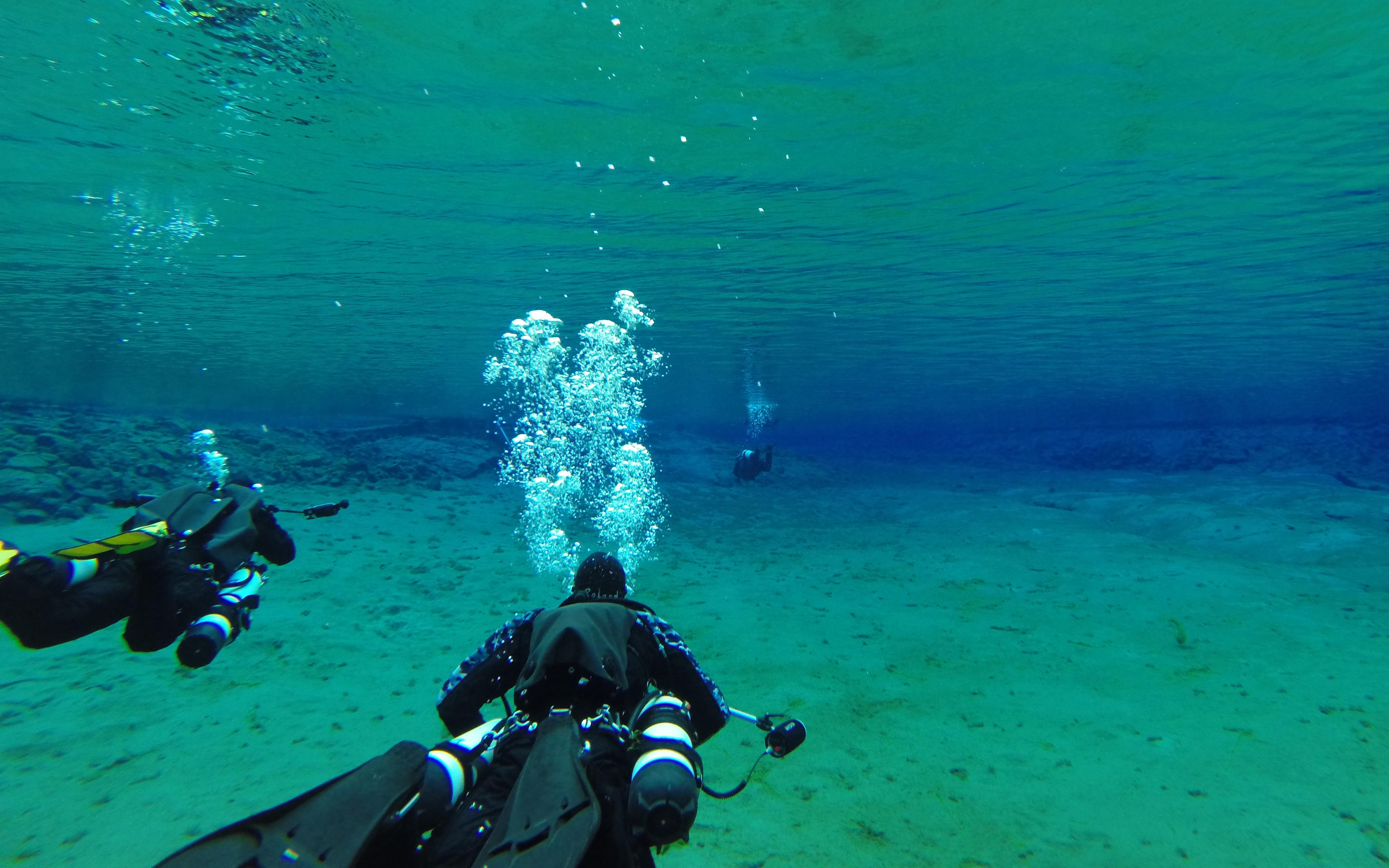 Diving in Silfra, Iceland