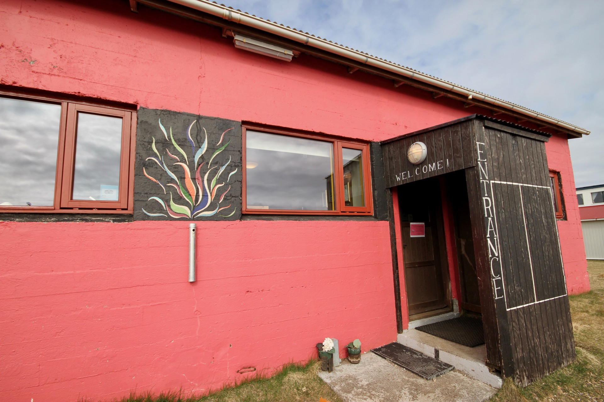 The entrance to the Freezer Hostel on Snæfellsnes