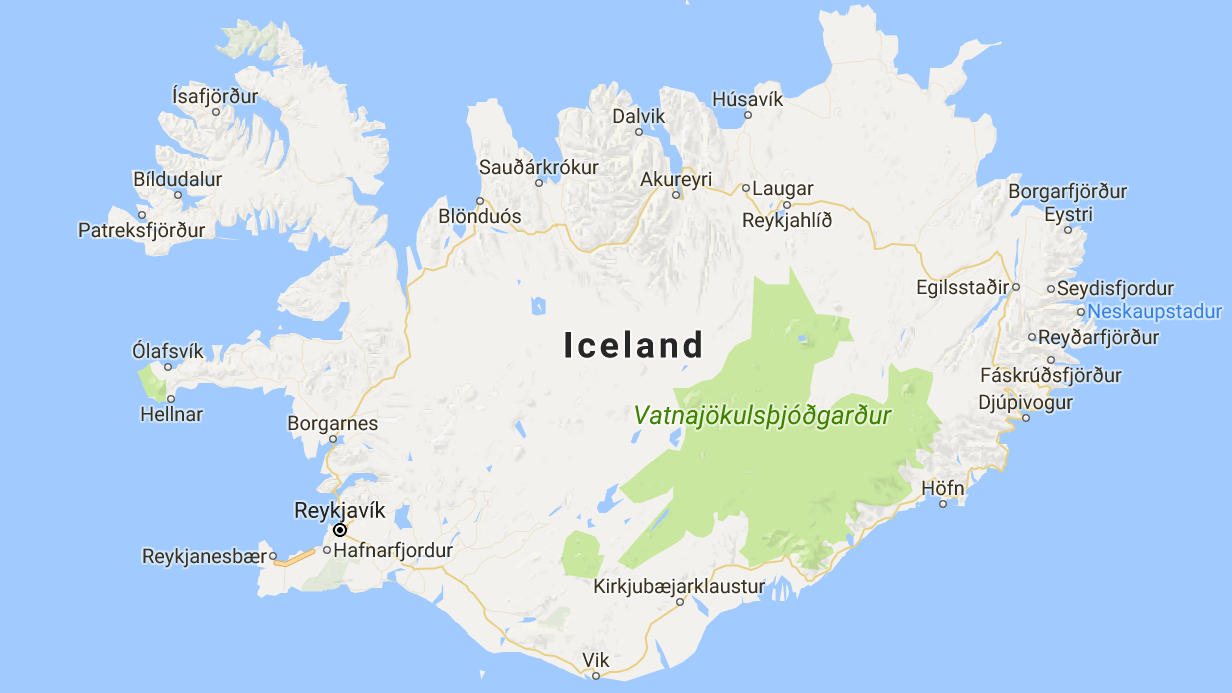 Iceland on Google Maps