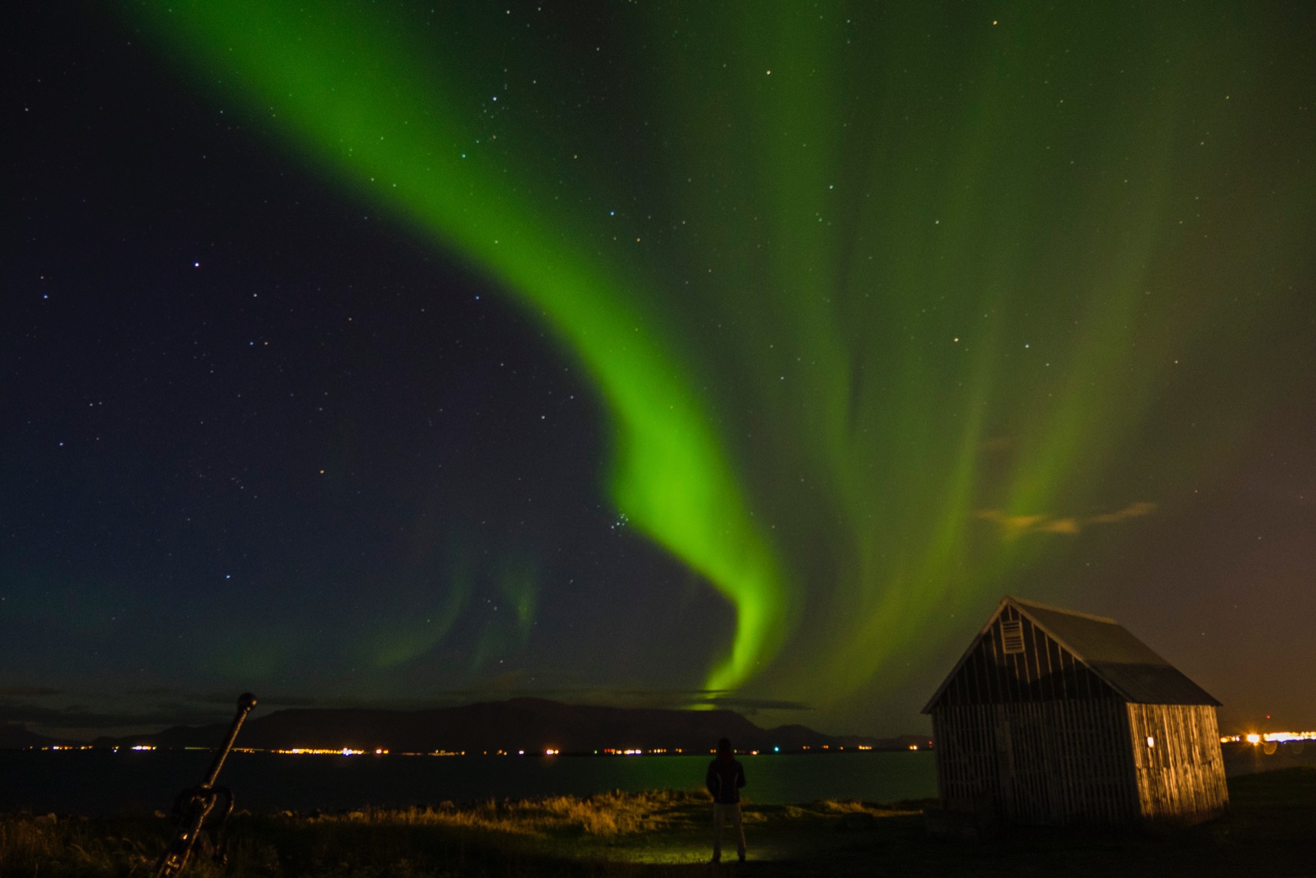 Only in winter in Iceland: northern lights