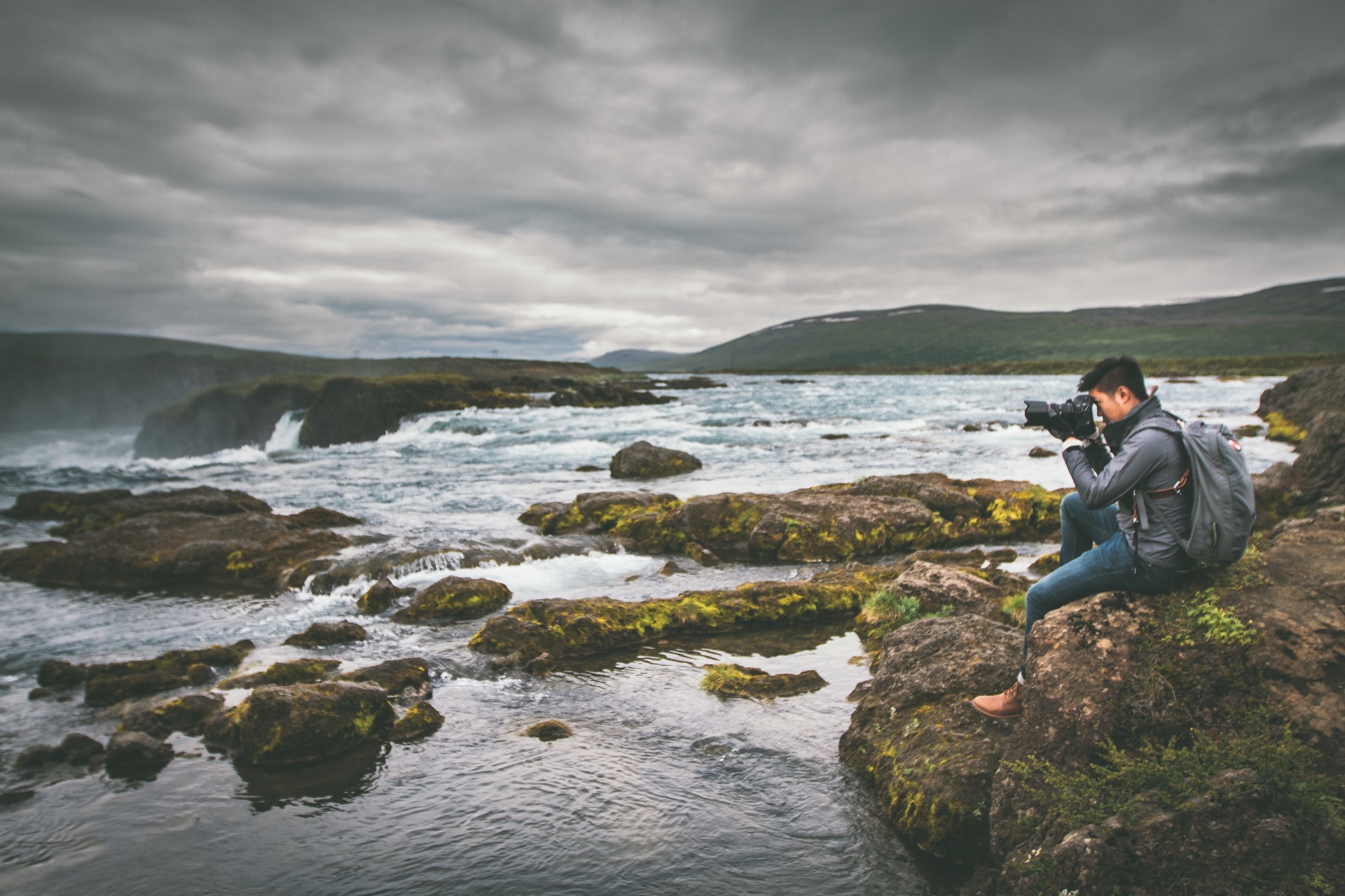 Waterfall in Iceland: Goðafoss