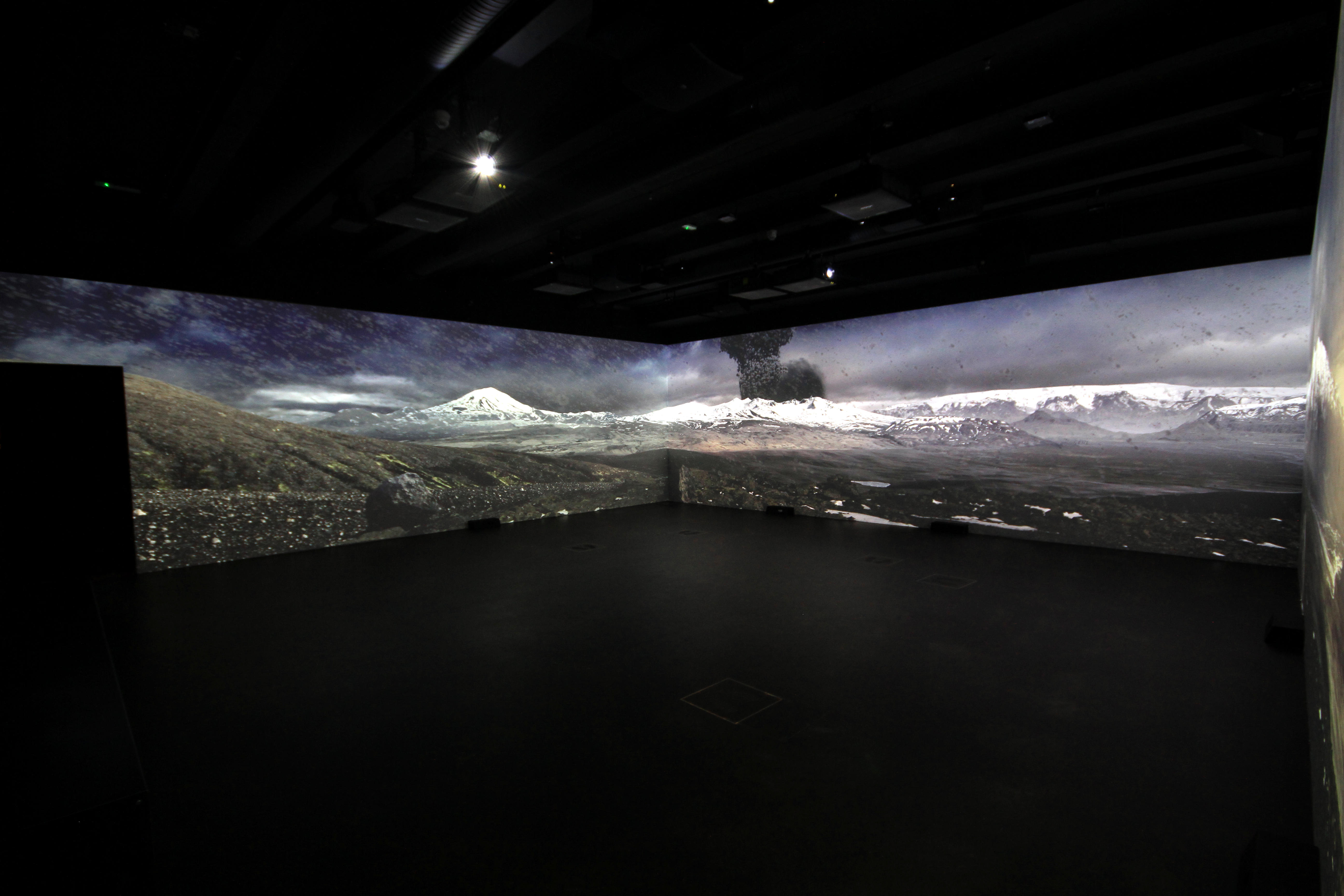The Lava Center Iceland has a hall of volcanoes with a giant panorama