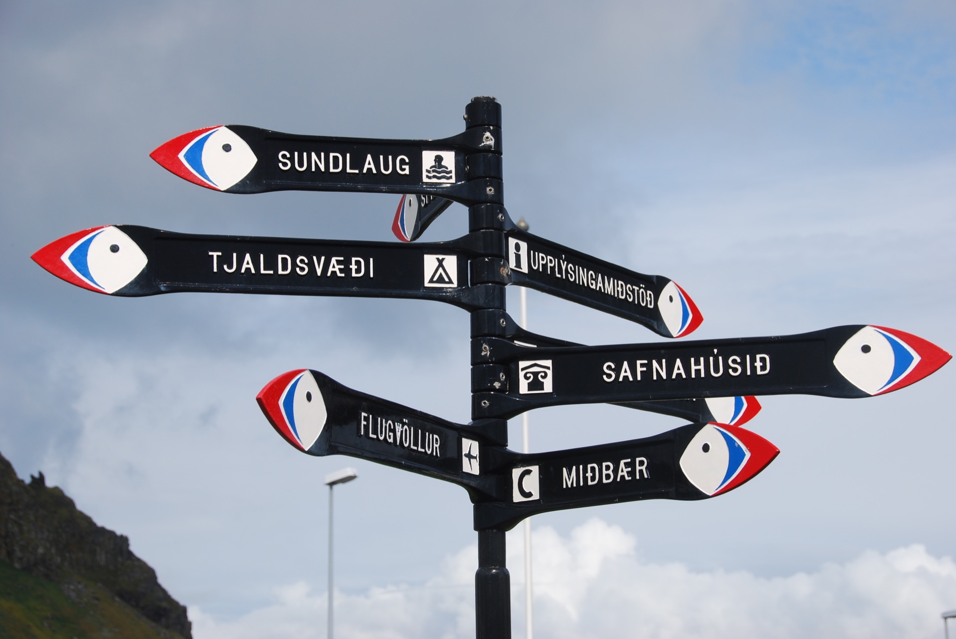 Signpost on Vestmannaeyjar (Photo: https://www.flickr.com/photos/vestman/)